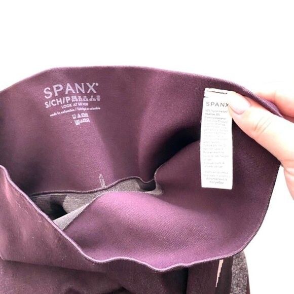 SPANX Seamless Track Stripe Leggings in Plum Sz Sm - Picture 4 of 4
